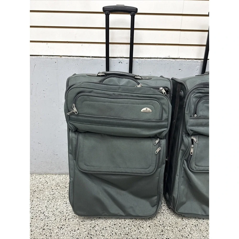 Samsonite Luggage 2 Pack Bundle Suitcase Gray Softside Wheeled 28x18x12 NICE!